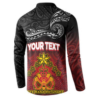 Personalised The Kingitanga - Maori King Movement Button Sweatshirt Ko Te Mana Motuhake Emblem with Silver Ferns and Polynesian Art Tattoo