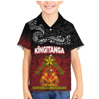 Personalised The Kingitanga - Maori King Movement Family Matching Mermaid Dress and Hawaiian Shirt Ko Te Mana Motuhake Emblem with Silver Ferns and Polynesian Art Tattoo