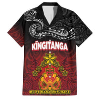 Personalised The Kingitanga - Maori King Movement Family Matching Off Shoulder Short Dress and Hawaiian Shirt Ko Te Mana Motuhake Emblem with Silver Ferns and Polynesian Art Tattoo