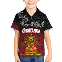 Personalised The Kingitanga - Maori King Movement Hawaiian Shirt Ko Te Mana Motuhake Emblem with Silver Ferns and Polynesian Art Tattoo