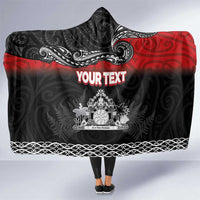Personalised Maori King Movement Hooded Blanket Te Paki-o-Matariki with Silver Ferns and Polynesian Art Tattoo LT03 One Size Red - Polynesian Pride