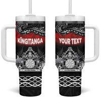 Personalised Maori King Movement Tumbler With Handle Te Paki-o-Matariki with Silver Ferns and Polynesian Art Tattoo LT03