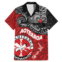 Maori Kotahitanga Family Matching Mermaid Dress and Hawaiian Shirt Aotearoa Spirit with Maori Mask and Polynesian Art Tattoo