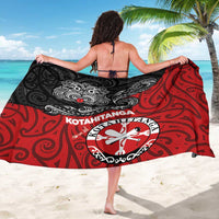 Maori Kotahitanga Sarong Aotearoa Spirit with Maori Mask and Polynesian Art Tattoo