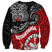 Maori Kotahitanga Sweatshirt Aotearoa Spirit with Maori Mask and Polynesian Art Tattoo