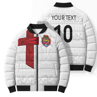 Custom Tonga Ngatu Art Rugby Mate Ma'a Bomber Puffer Jacket - Polynesian Pride
