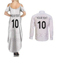 Custom Tonga Ngatu Art Rugby Mate Ma'a Couples Matching Summer Maxi Dress and Long Sleeve Button Shirt LT03 - Polynesian Pride