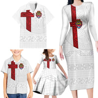Custom Tonga Ngatu Art Rugby Mate Ma'a Family Matching Long Sleeve Bodycon Dress and Hawaiian Shirt LT03 - Polynesian Pride