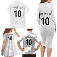 Custom Tonga Ngatu Art Rugby Mate Ma'a Family Matching Long Sleeve Bodycon Dress and Hawaiian Shirt LT03 - Polynesian Pride