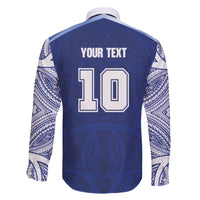 Custom Samoa Rugby Family Matching Off The Shoulder Long Sleeve Dress and Hawaiian Shirt Pacific Motifs LT03 - Polynesian Pride