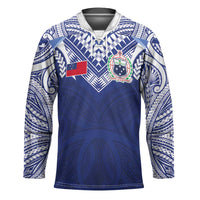 Custom Samoa Rugby Hockey Jersey Pacific Motifs LT03 Unisex Blue - Polynesian Pride