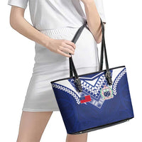 Samoa Rugby Leather Tote Bag Pacific Motifs - Polynesian Pride