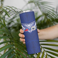 Custom Samoa Rugby Skinny Tumbler Pacific Motifs - Polynesian Pride