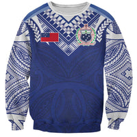 Custom Samoa Rugby Sweatshirt Pacific Motifs - Polynesian Pride