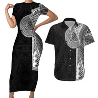 Samoan Tatau Couples Matching Short Sleeve Bodycon Dress and Hawaiian Shirt Art Tribal Traditional Tattoos - Polynesian Pride