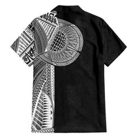 Samoan Tatau Family Matching Off Shoulder Short Dress and Hawaiian Shirt Art Tribal Traditional Tattoos - Polynesian Pride