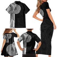 Samoan Tatau Family Matching Short Sleeve Bodycon Dress and Hawaiian Shirt Art Tribal Traditional Tattoos - Polynesian Pride
