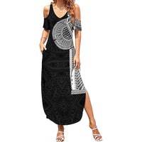 Samoan Tatau Family Matching Summer Maxi Dress and Hawaiian Shirt Art Tribal Traditional Tattoos - Polynesian Pride
