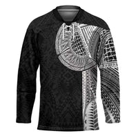 Samoan Tatau Hockey Jersey Art Tribal Traditional Tattoos LT03 Unisex Black - Polynesian Pride