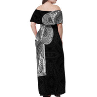 Samoan Tatau Off Shoulder Maxi Dress Art Tribal Traditional Tattoos LT03 - Polynesian Pride