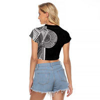 Samoan Tatau Raglan Cropped T Shirt Art Tribal Traditional Tattoos LT03 - Polynesian Pride