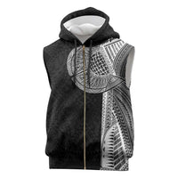 Samoan Tatau Sleeveless Zip Hoodie Art Tribal Traditional Tattoos LT03 Black - Polynesian Pride