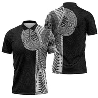 Samoan Tatau Zipper Polo Shirt Art Tribal Traditional Tattoos LT03 - Polynesian Pride