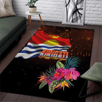 Kiribati Flag and Fireworks Area Rug First Place Welcome the New Year - Polynesian Pride