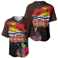 Kiribati Flag and Fireworks Baseball Jersey First Place Welcome the New Year LT03 - Polynesian Pride