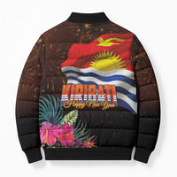 Kiribati Flag and Fireworks Bomber Puffer Jacket First Place Welcome the New Year - Polynesian Pride