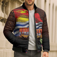 Kiribati Flag and Fireworks Bomber Puffer Jacket First Place Welcome the New Year - Polynesian Pride
