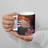 Kiribati Flag and Fireworks Ceramic Mug First Place Welcome the New Year - Polynesian Pride