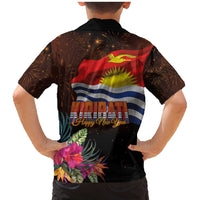Kiribati Flag and Fireworks Family Matching Mermaid Dress and Hawaiian Shirt First Place Welcome the New Year - Polynesian Pride