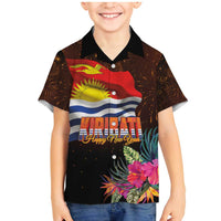 Kiribati Flag and Fireworks Family Matching Mermaid Dress and Hawaiian Shirt First Place Welcome the New Year - Polynesian Pride