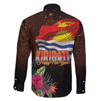 Kiribati Flag and Fireworks Family Matching Off Shoulder Short Dress and Hawaiian Shirt First Place Welcome the New Year - Polynesian Pride