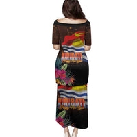 Kiribati Flag and Fireworks Family Matching Puletasi and Hawaiian Shirt First Place Welcome the New Year - Polynesian Pride