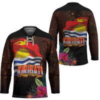 Kiribati Flag and Fireworks Hockey Jersey First Place Welcome the New Year - Polynesian Pride