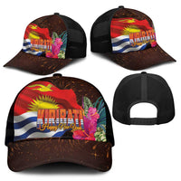 Kiribati Flag and Fireworks Mesh Trucker Cap First Place Welcome the New Year - Polynesian Pride
