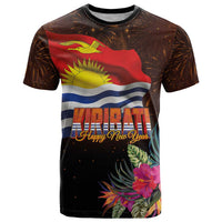 Kiribati Flag and Fireworks T Shirt First Place Welcome the New Year - Polynesian Pride