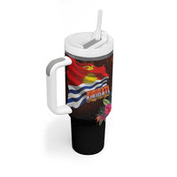 Kiribati Flag and Fireworks Tumbler With Handle First Place Welcome the New Year - Polynesian Pride