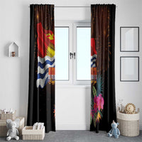 Kiribati Flag and Fireworks Window Curtain First Place Welcome the New Year - Polynesian Pride
