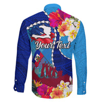 Personalised Haiti 220th Anniversary Independence Day Family Matching Long Sleeve Bodycon Dress and Hawaiian Shirt Ayiti Flower with Polynesian Pattern LT03 - Polynesian Pride
