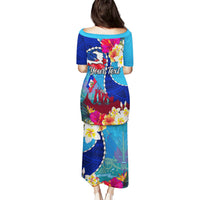 Personalised Haiti 220th Anniversary Independence Day Puletasi Ayiti Flower with Polynesian Pattern LT03 - Polynesian Pride