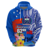 Personalised Samoa 62nd Anniversary Independence Day Zip Hoodie Samoan Tribal Flag Style LT03 - Polynesian Pride