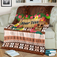 Pasifika Festival Auckland Blanket Polynesian Tribal with Pacific Pattern Brown Color