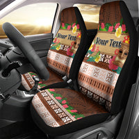 Pasifika Festival Auckland Car Seat Cover Polynesian Tribal with Pacific Pattern Brown Color