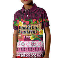 Pasifika Festival Auckland Kid Polo Shirt Polynesian Tribal with Pacific Pattern Pink Color LT03 Kid Pink - Polynesian Pride