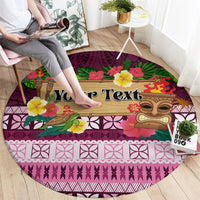 Pasifika Festival Auckland Round Carpet Polynesian Tribal with Pacific Pattern Pink Color LT03 - Polynesian Pride
