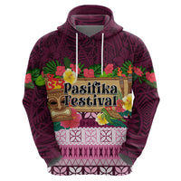 Pasifika Festival Auckland Zip Hoodie Polynesian Tribal with Pacific Pattern Pink Color LT03 - Polynesian Pride