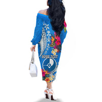 Yap Day Family Matching Off Shoulder Long Sleeve Dress and Hawaiian Shirt Tapa Pattern with Hisbiscus LT03 - Polynesian Pride